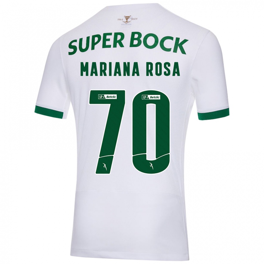 Hombre Camiseta Mariana Silva Pinto Vilaça Da Rosa #70 Blanco Verde 2ª Equipación 2024/25 La Camisa México