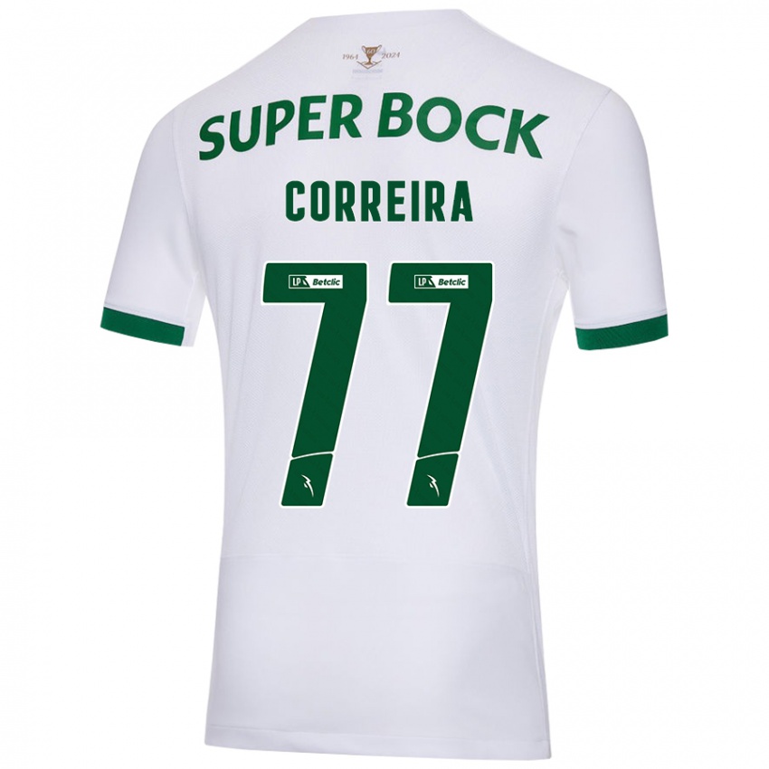 Hombre Camiseta Alicia Figueiredo Lima Correia #77 Blanco Verde 2ª Equipación 2024/25 La Camisa México