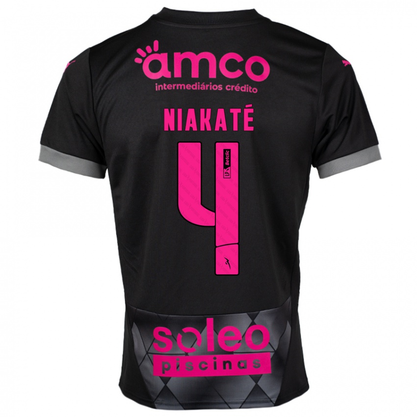 Hombre Camiseta Sikou Niakaté #4 Negro Rosa 2ª Equipación 2024/25 La Camisa México