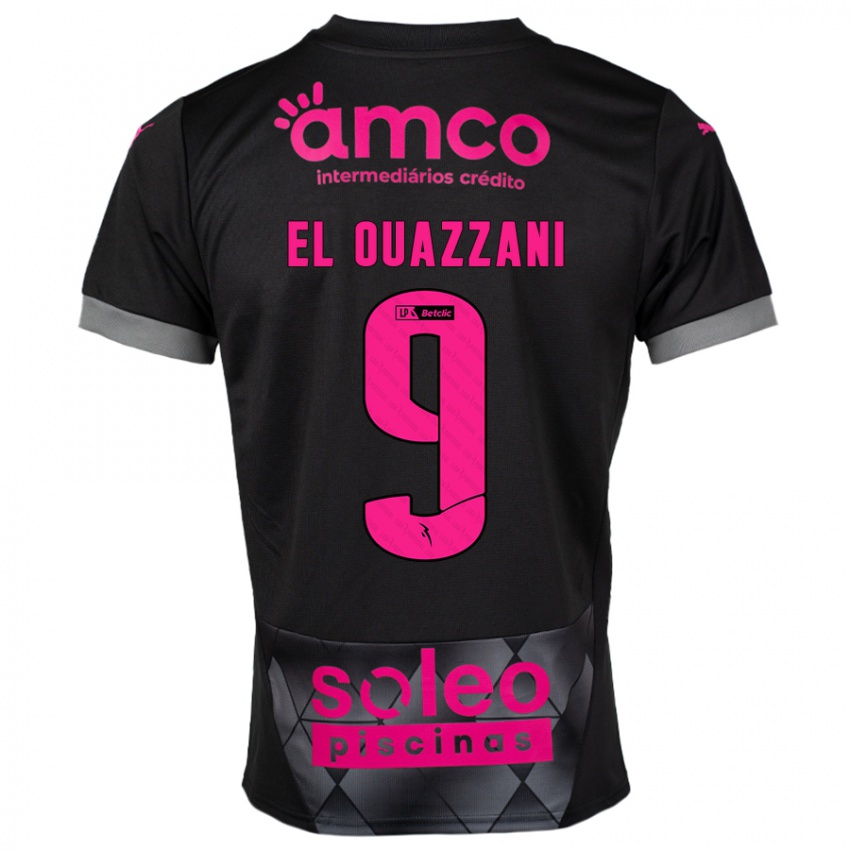 Hombre Camiseta Amine El Ouazzani #9 Negro Rosa 2ª Equipación 2024/25 La Camisa México