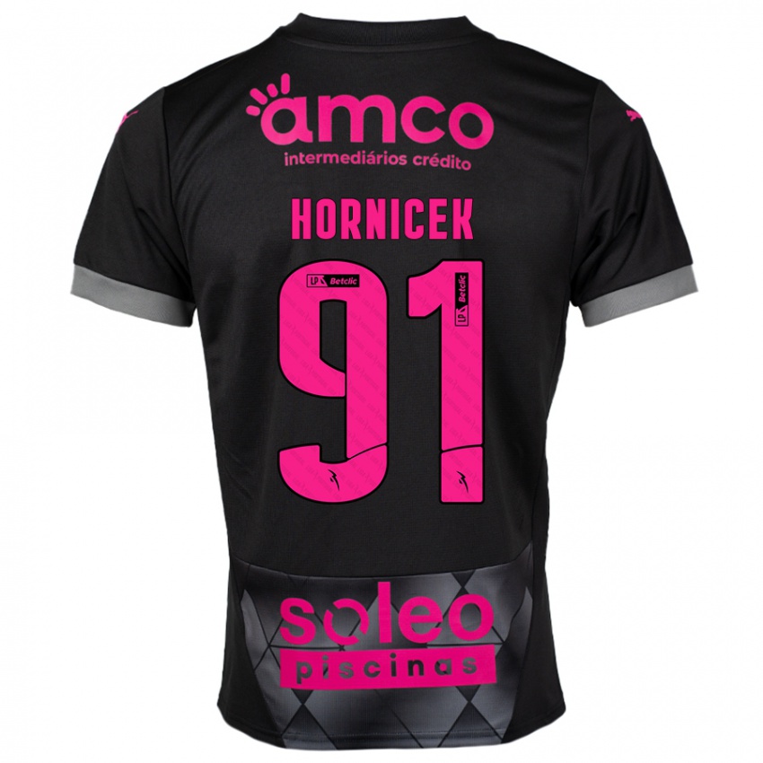 Hombre Camiseta Lukas Hornicek #91 Negro Rosa 2ª Equipación 2024/25 La Camisa México