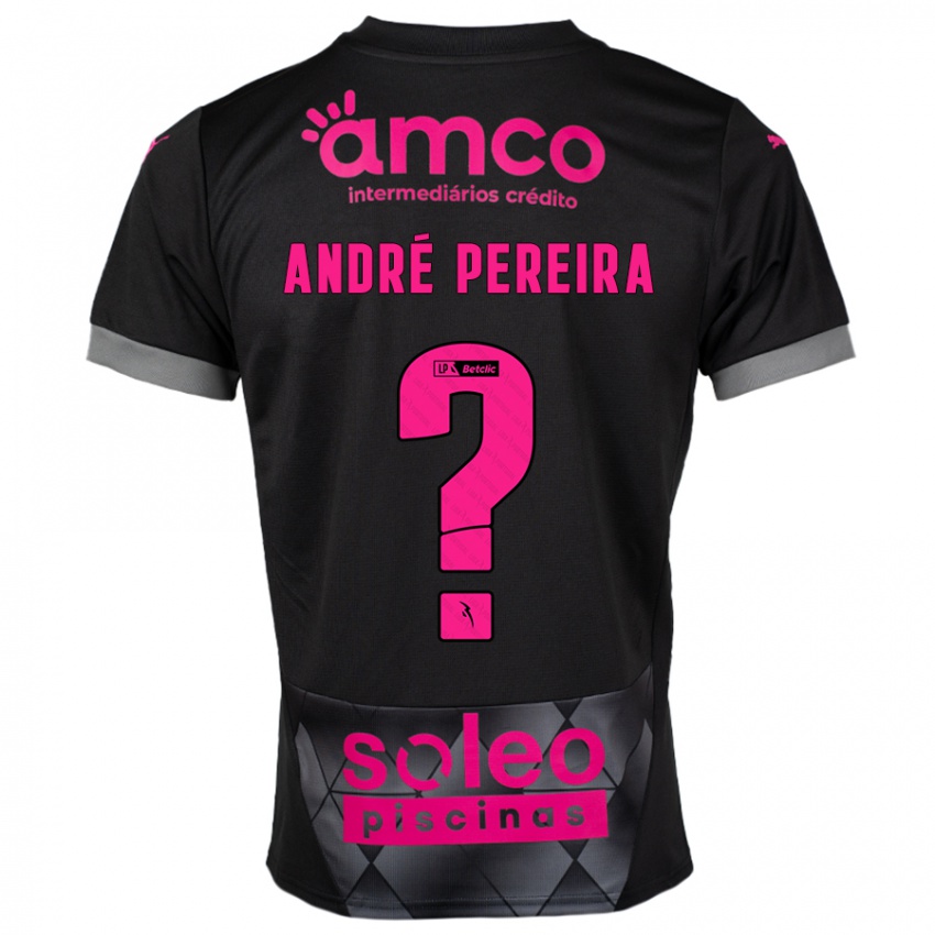 Hombre Camiseta João André Pereira #0 Negro Rosa 2ª Equipación 2024/25 La Camisa México