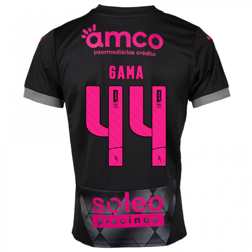 Hombre Camiseta Dinis Gama #44 Negro Rosa 2ª Equipación 2024/25 La Camisa México