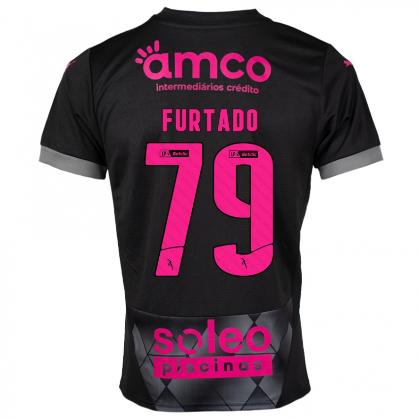 Hombre Camiseta Rúben Furtado #79 Negro Rosa 2ª Equipación 2024/25 La Camisa México