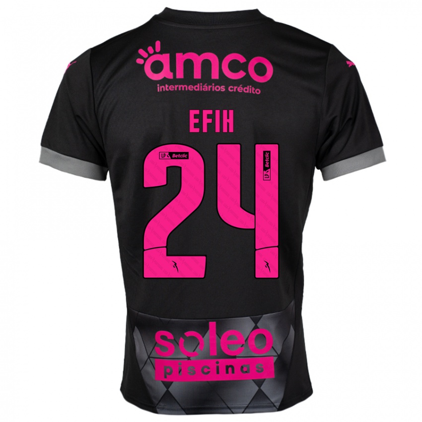 Hombre Camiseta Peace Efih #24 Negro Rosa 2ª Equipación 2024/25 La Camisa México