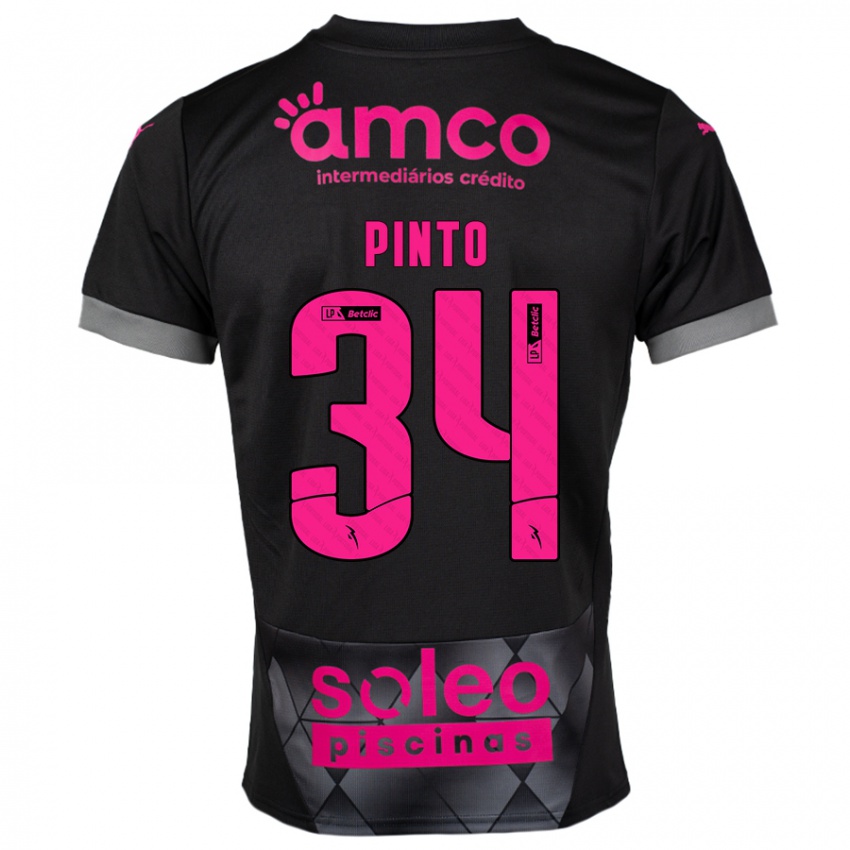 Hombre Camiseta Ana Pinto #34 Negro Rosa 2ª Equipación 2024/25 La Camisa México