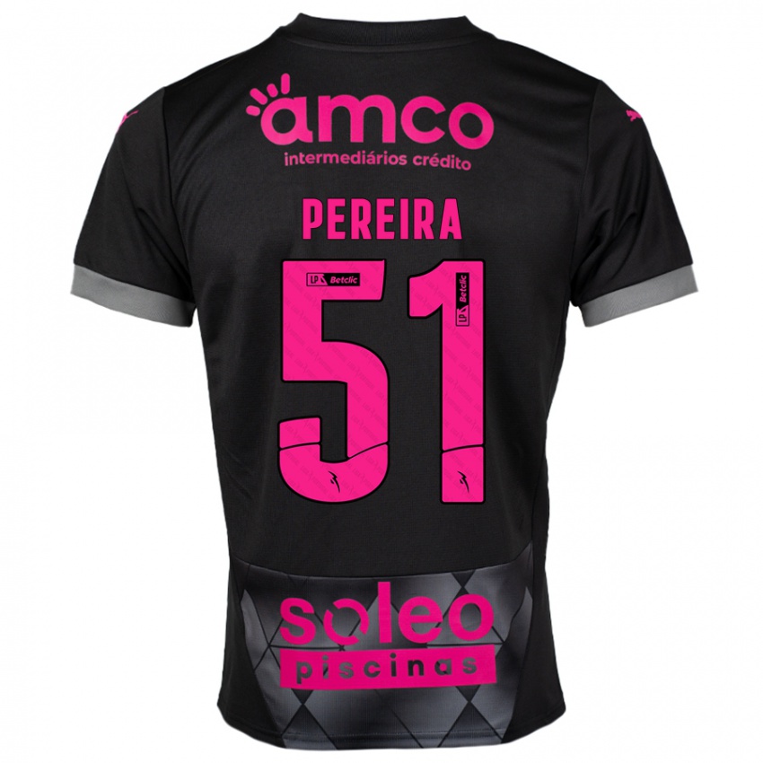 Hombre Camiseta Evy Pereira #51 Negro Rosa 2ª Equipación 2024/25 La Camisa México