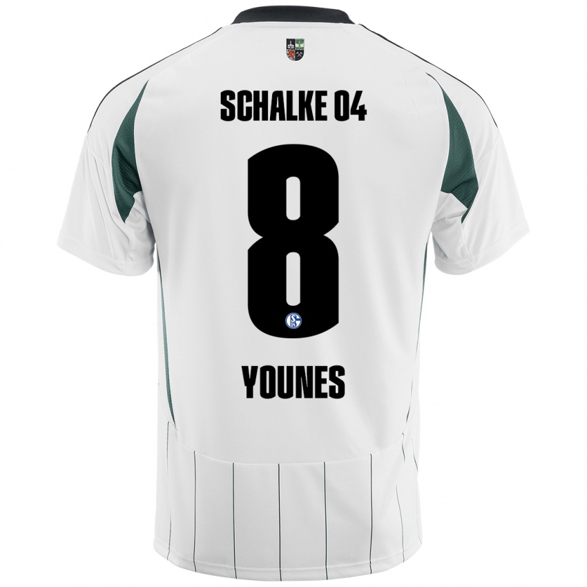 Hombre Camiseta Amin Younes #8 Blanco Verde 2ª Equipación 2024/25 La Camisa México