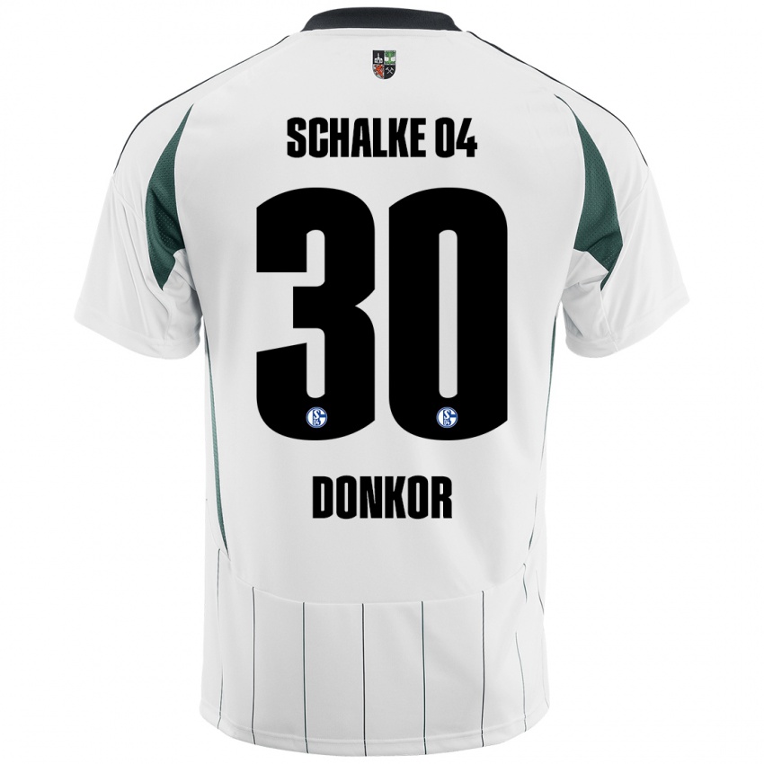 Hombre Camiseta Anton Donkor #30 Blanco Verde 2ª Equipación 2024/25 La Camisa México