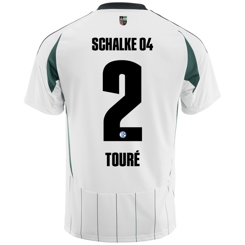 Hombre Camiseta Tidiane Touré #2 Blanco Verde 2ª Equipación 2024/25 La Camisa México