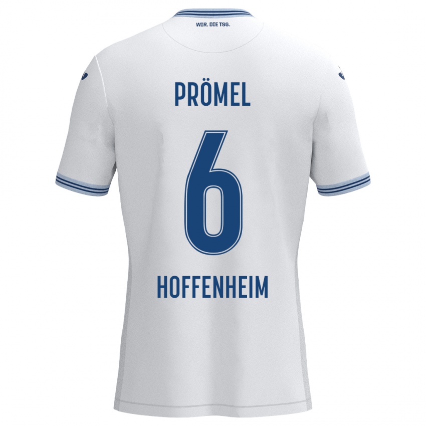 Hombre Camiseta Grischa Prömel #6 Blanco Azul 2ª Equipación 2024/25 La Camisa México