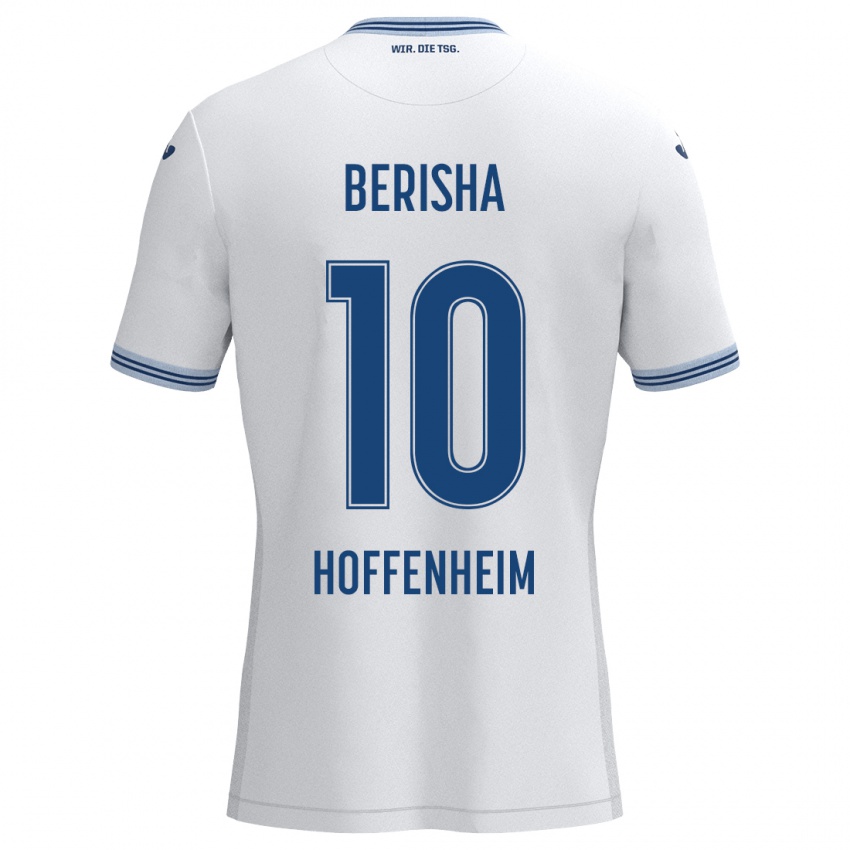 Hombre Camiseta Mergim Berisha #10 Blanco Azul 2ª Equipación 2024/25 La Camisa México