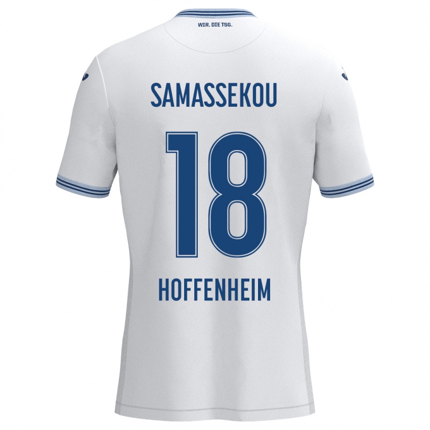 Hombre Camiseta Diadié Samassékou #18 Blanco Azul 2ª Equipación 2024/25 La Camisa México