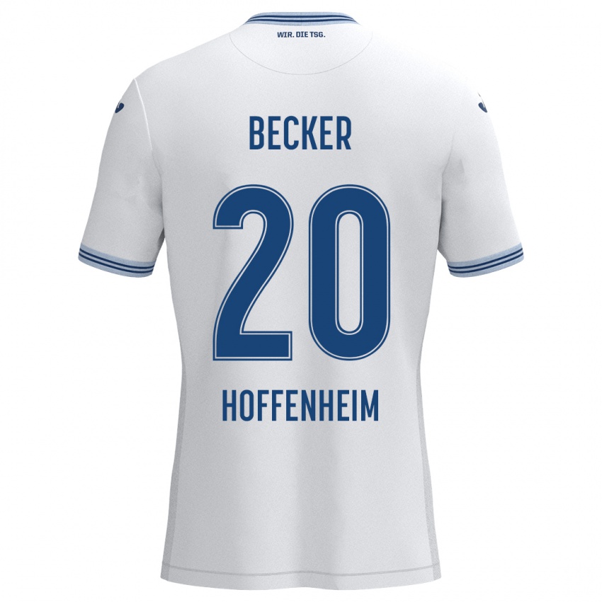 Hombre Camiseta Finn Ole Becker #20 Blanco Azul 2ª Equipación 2024/25 La Camisa México