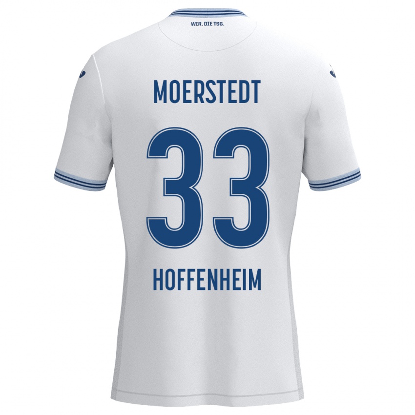 Hombre Camiseta Max Moerstedt #33 Blanco Azul 2ª Equipación 2024/25 La Camisa México