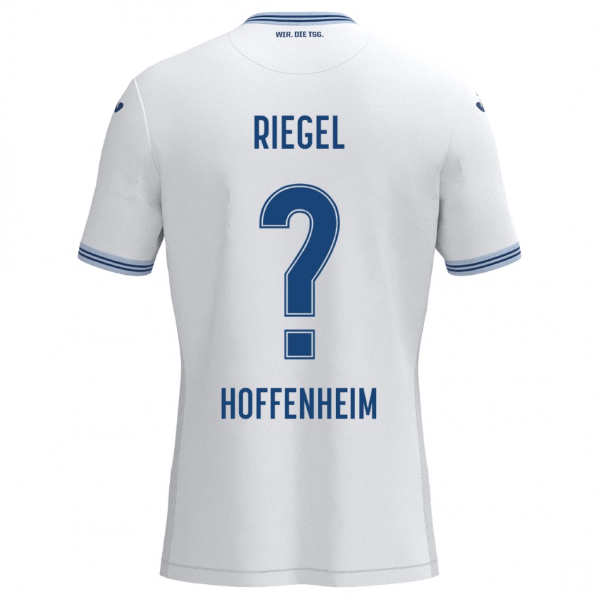 Hombre Camiseta Adrian Riegel #0 Blanco Azul 2ª Equipación 2024/25 La Camisa México