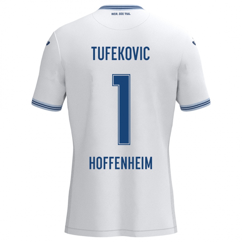 Hombre Camiseta Martina Tufekovic #1 Blanco Azul 2ª Equipación 2024/25 La Camisa México