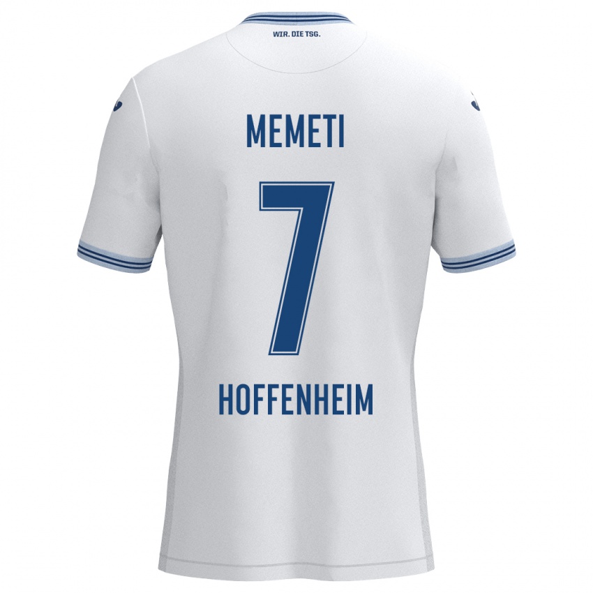 Hombre Camiseta Erëleta Memeti #7 Blanco Azul 2ª Equipación 2024/25 La Camisa México