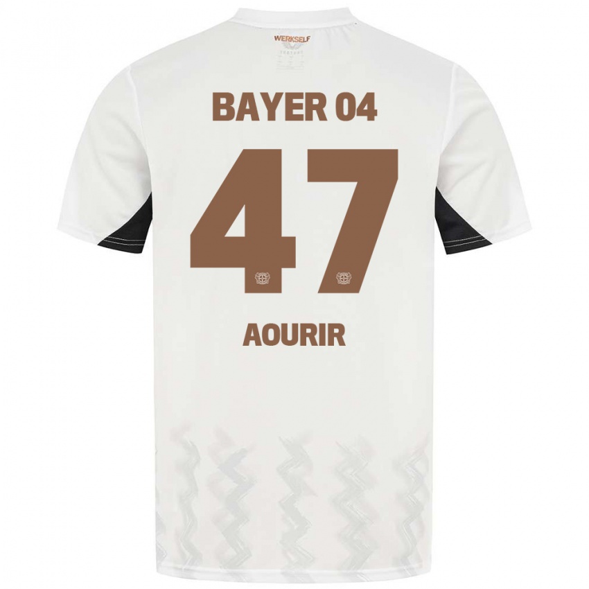 Hombre Camiseta Ayman Aourir #47 Blanco Negro 2ª Equipación 2024/25 La Camisa México