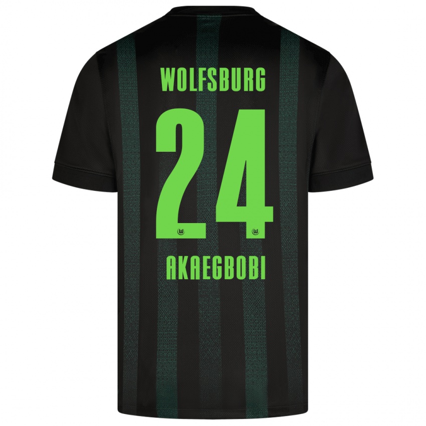 Hombre Camiseta Jonathan Akaegbobi #24 Verde Oscuro 2ª Equipación 2024/25 La Camisa México