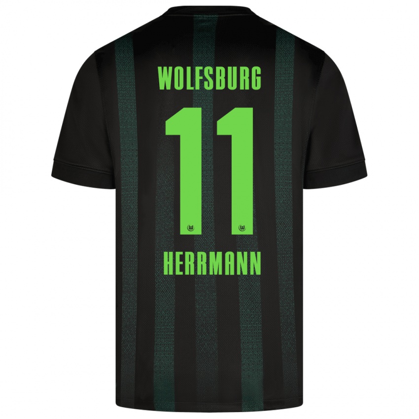 Hombre Camiseta Max Herrmann #11 Verde Oscuro 2ª Equipación 2024/25 La Camisa México