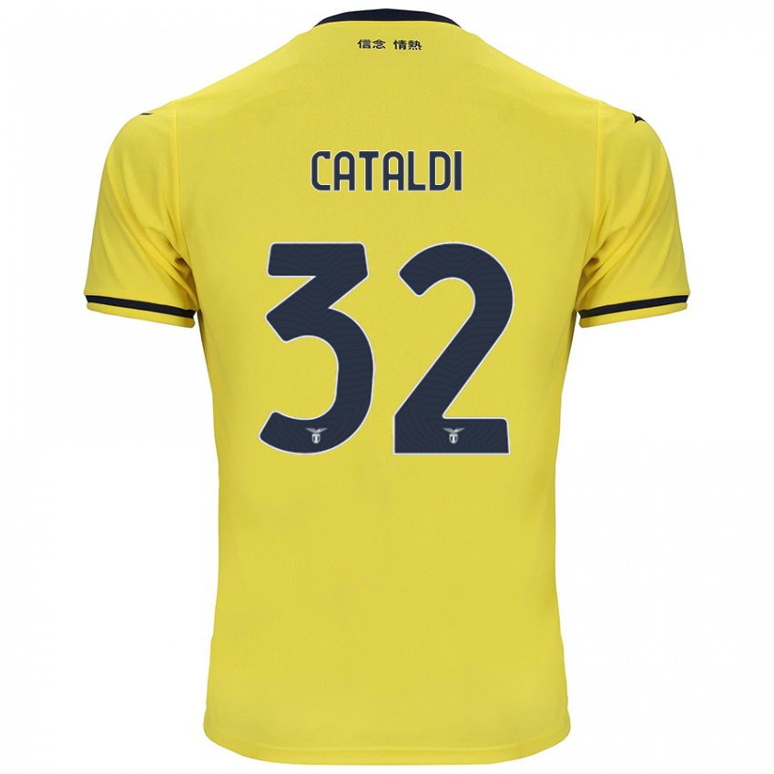 Hombre Camiseta Danilo Cataldi #32 Amarillo 2ª Equipación 2024/25 La Camisa México