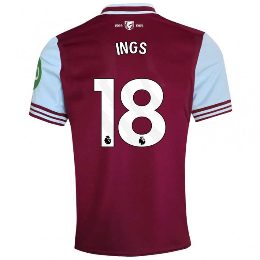 Mujer Camiseta Danny Ings #18 Rojo Oscuro 1ª Equipación 2024/25 La Camisa México