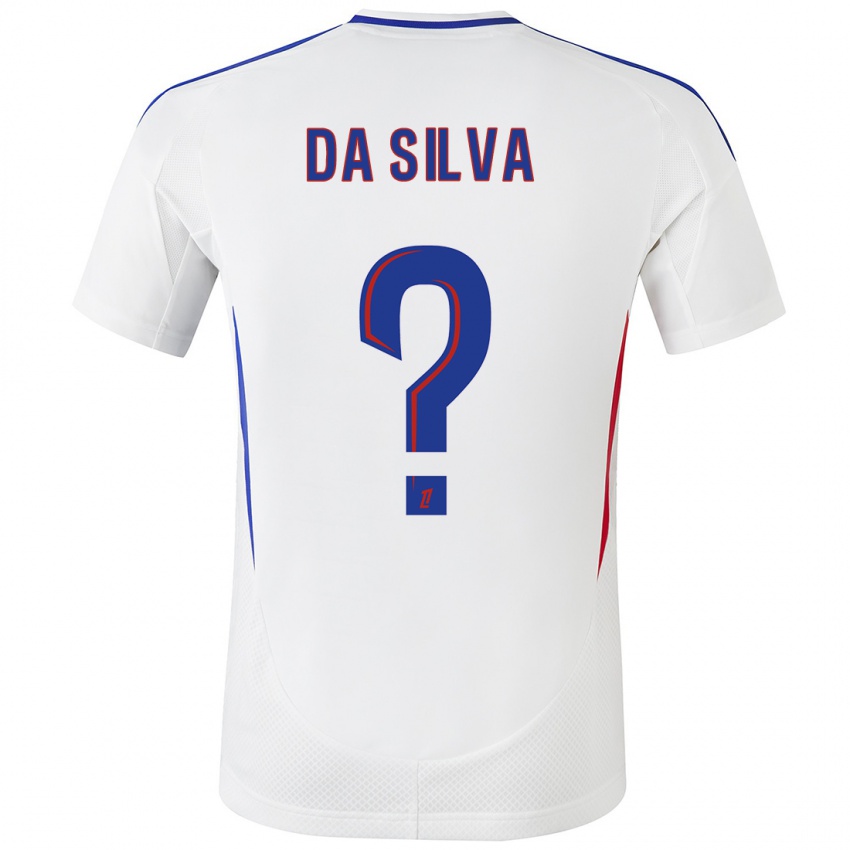 Mujer Camiseta Florent Da Silva #0 Blanco Azul 1ª Equipación 2024/25 La Camisa México