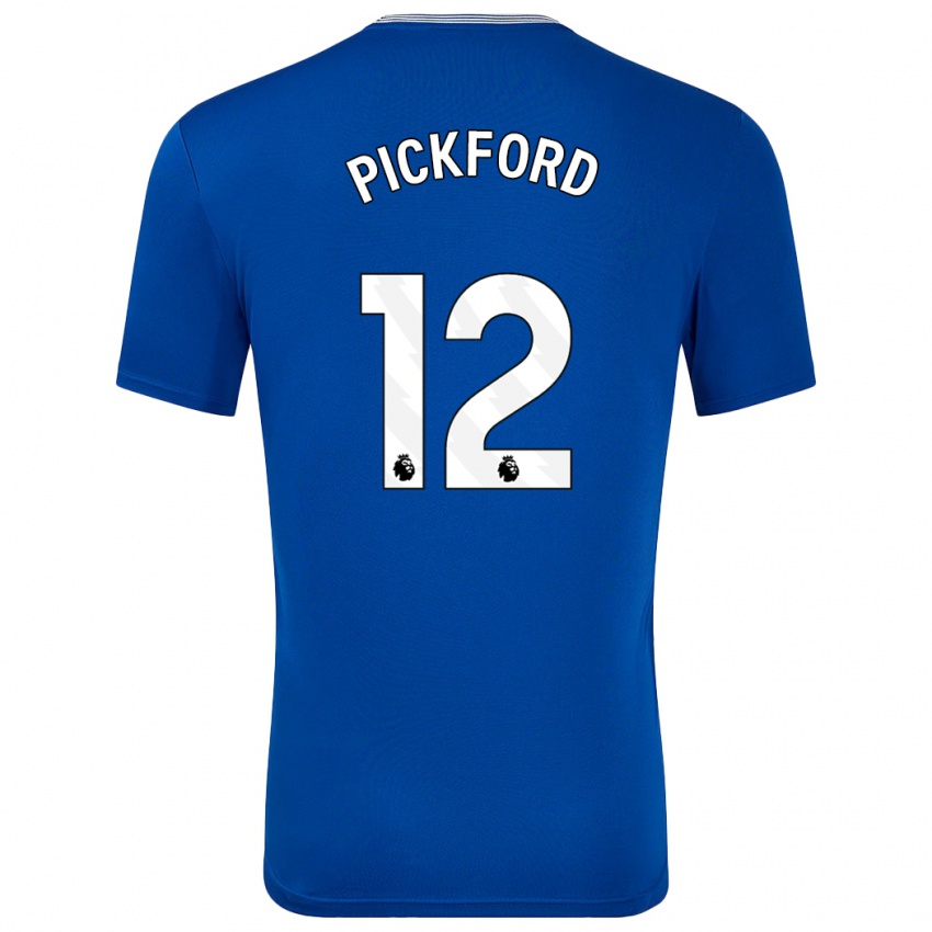 Mujer Camiseta Jordan Pickford #12 Azul Con 1ª Equipación 2024/25 La Camisa México