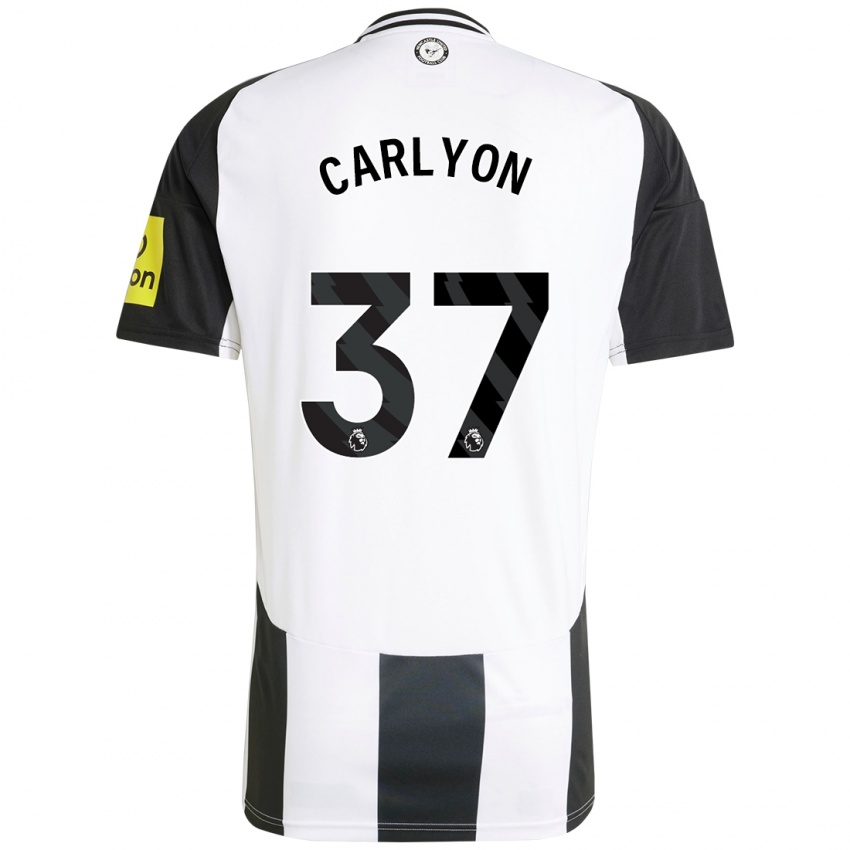 Mujer Camiseta Nathan Carlyon #37 Blanco Negro 1ª Equipación 2024/25 La Camisa México