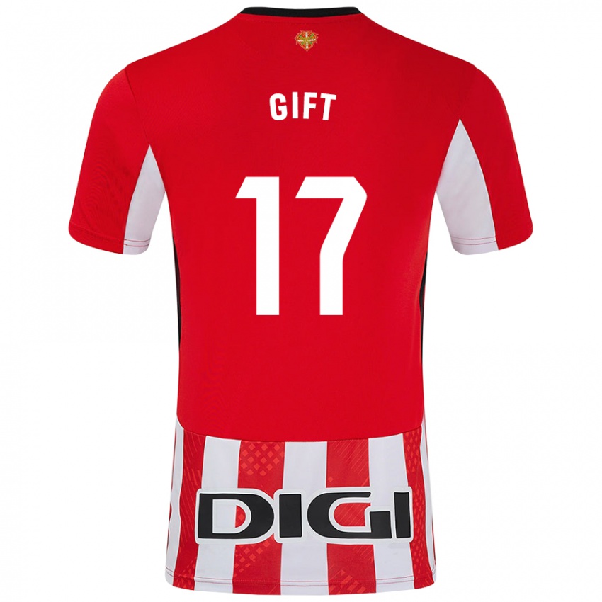 Mujer Camiseta Elijah Gift #17 Rojo Blanco 1ª Equipación 2024/25 La Camisa México