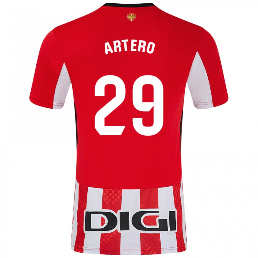 Mujer Camiseta Marina Artero Moreno #29 Rojo Blanco 1ª Equipación 2024/25 La Camisa México