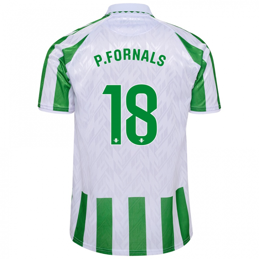 Mujer Camiseta Pablo Fornals #18 Verde Rayas Blancas 1ª Equipación 2024/25 La Camisa México