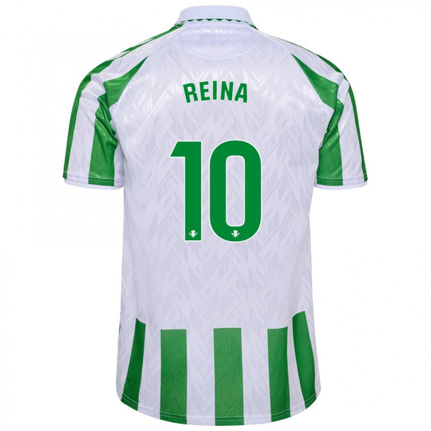 Mujer Camiseta Carlos Reina #10 Verde Rayas Blancas 1ª Equipación 2024/25 La Camisa México