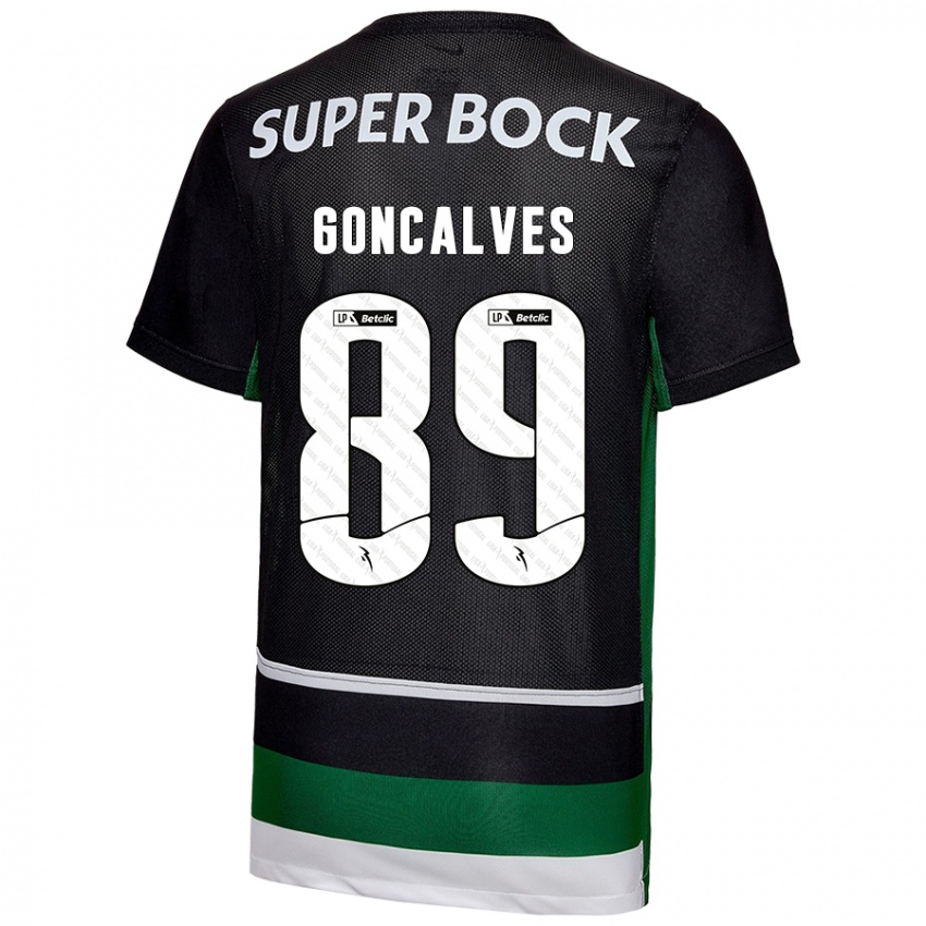 Mujer Camiseta Andre Goncalves #89 Negro Blanco Verde 1ª Equipación 2024/25 La Camisa México