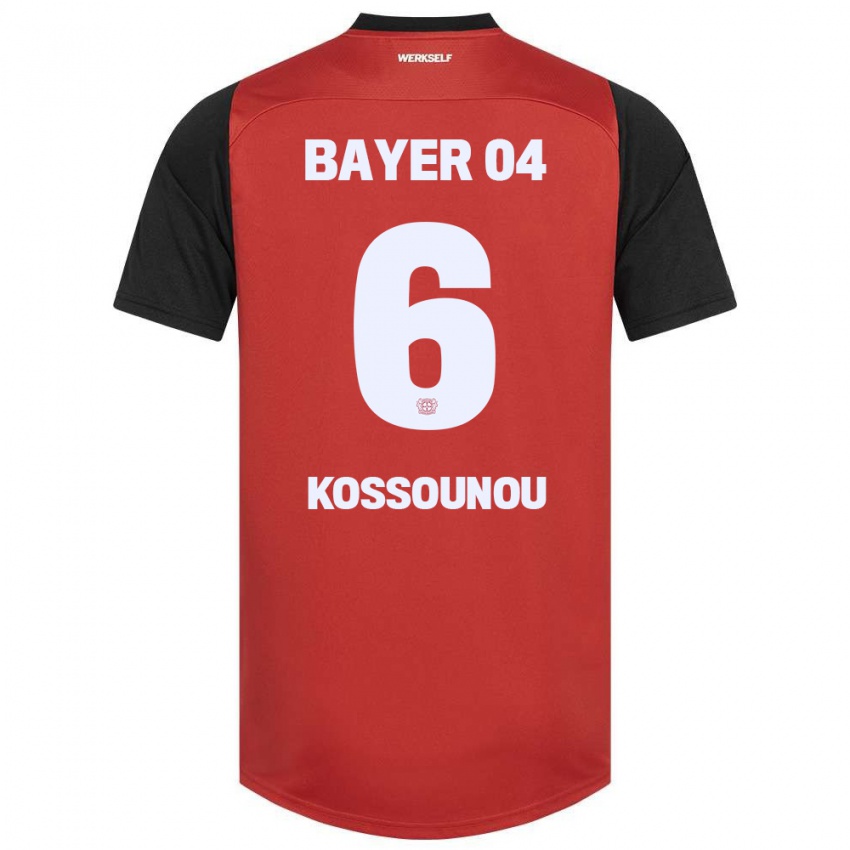 Mujer Camiseta Odilon Kossounou #6 Rojo Negro 1ª Equipación 2024/25 La Camisa México