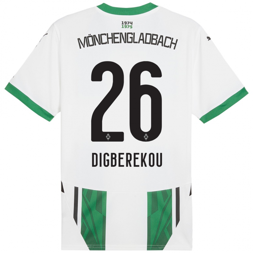 Mujer Camiseta Ibrahim Digberekou #26 Blanco Verde 1ª Equipación 2024/25 La Camisa México