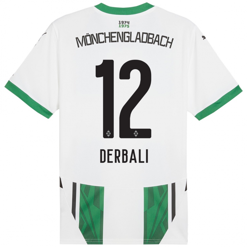 Mujer Camiseta Louisa Derbali #12 Blanco Verde 1ª Equipación 2024/25 La Camisa México