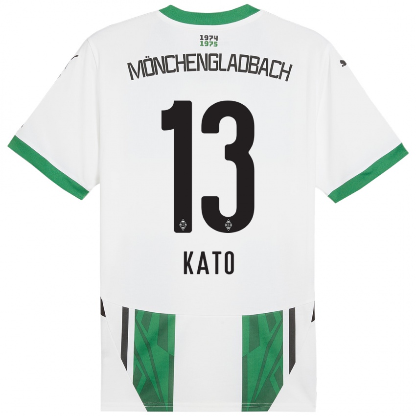 Mujer Camiseta Mizuho Kato #13 Blanco Verde 1ª Equipación 2024/25 La Camisa México