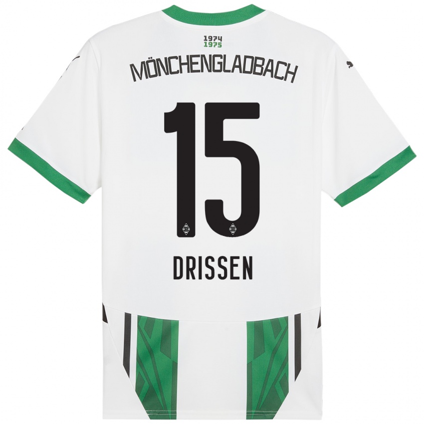 Mujer Camiseta Sam Drissen #15 Blanco Verde 1ª Equipación 2024/25 La Camisa México