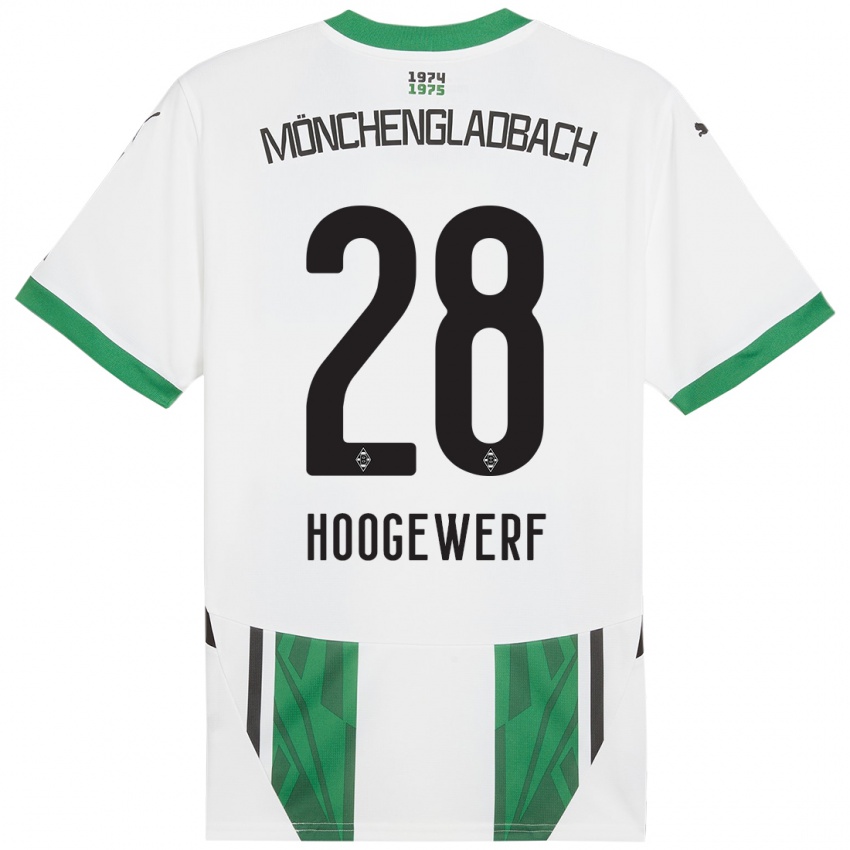 Mujer Camiseta Dillon Hoogewerf #28 Blanco Verde 1ª Equipación 2024/25 La Camisa México