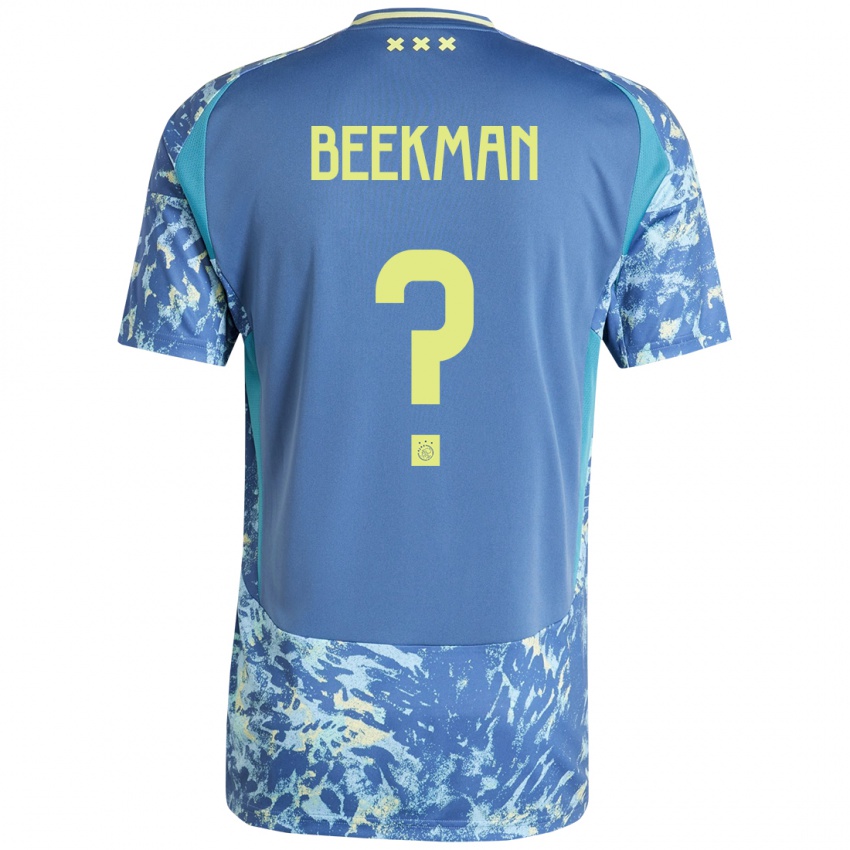 Mujer Camiseta Luuk Beekman #0 Gris Azul Amarillo 2ª Equipación 2024/25 La Camisa México