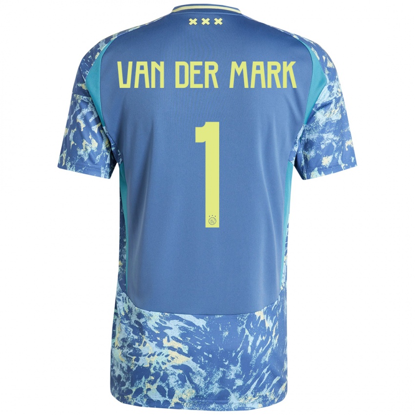 Mujer Camiseta Jesper Van Der Mark #1 Gris Azul Amarillo 2ª Equipación 2024/25 La Camisa México