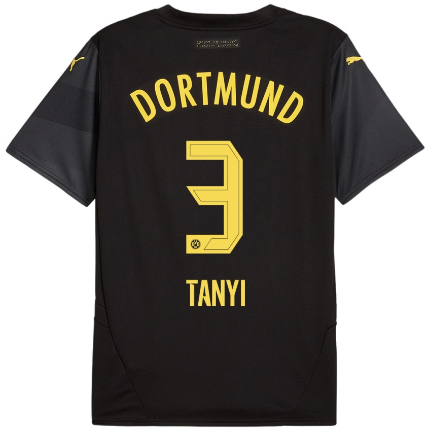 Mujer Camiseta Paul Tanyi #3 Negro Amarillo 2ª Equipación 2024/25 La Camisa México