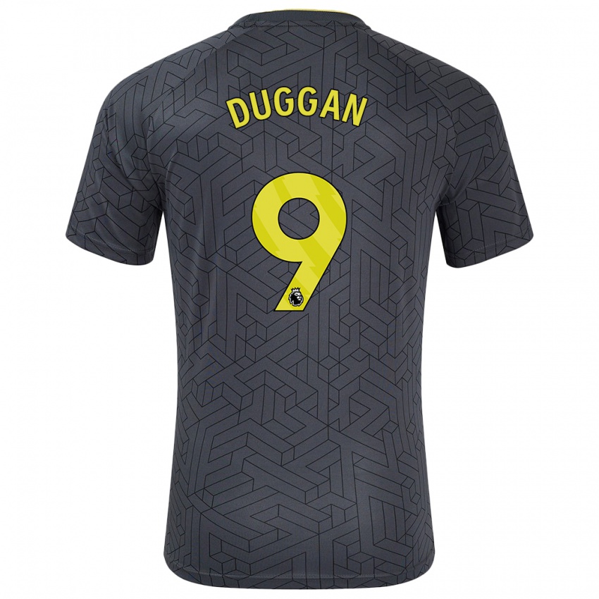 Mujer Camiseta Toni Duggan #9 Negro Amarillo 2ª Equipación 2024/25 La Camisa México