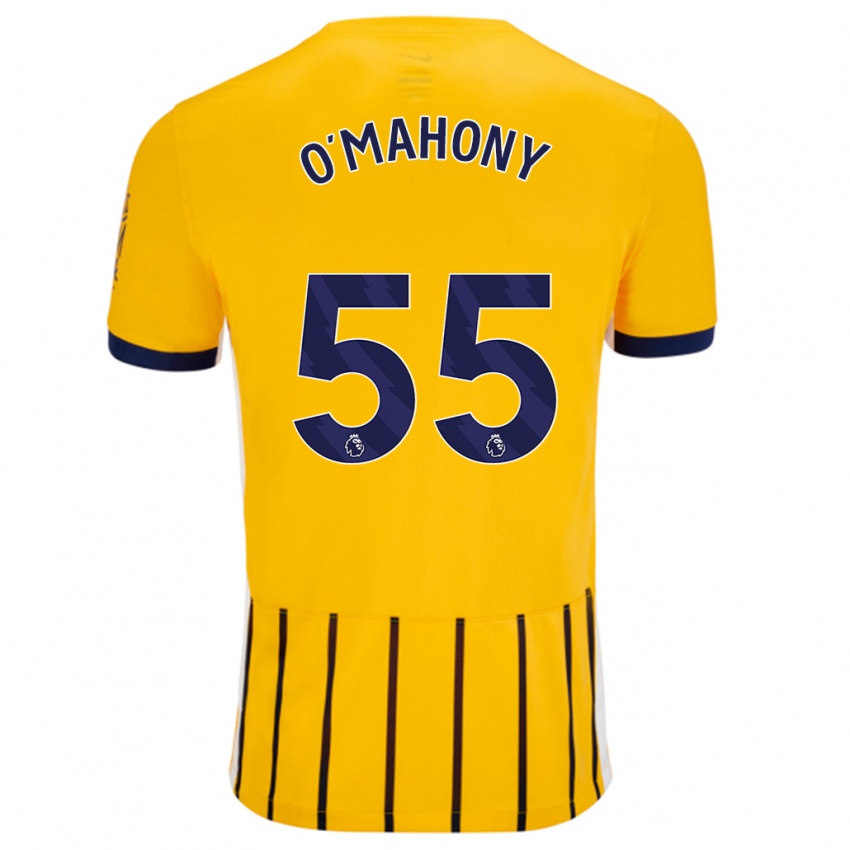 Mujer Camiseta Mark O'mahony #55 Dorado Azul Rayas 2ª Equipación 2024/25 La Camisa México