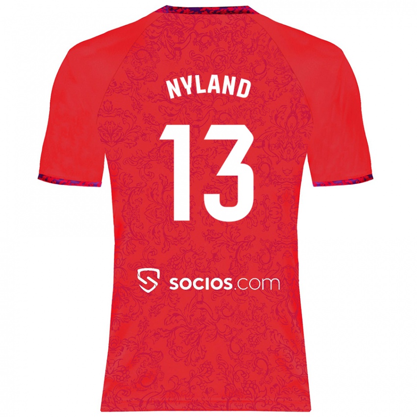 Mujer Camiseta Ørjan Nyland #13 Rojo 2ª Equipación 2024/25 La Camisa México