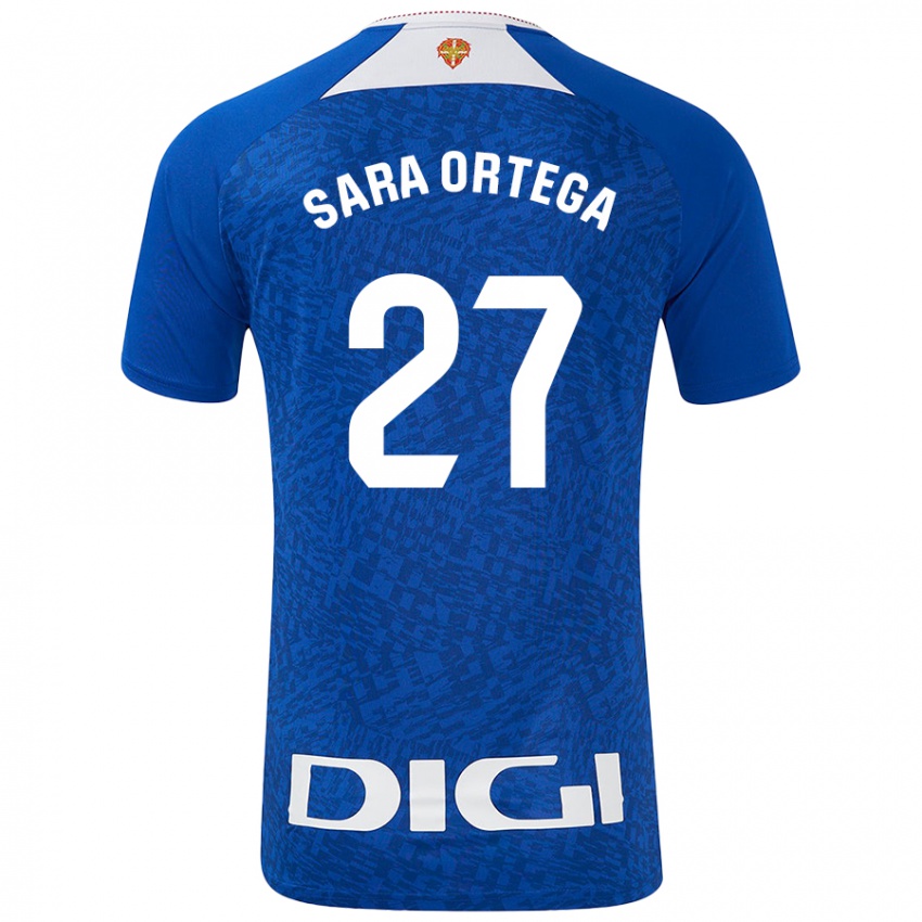 Mujer Camiseta Sara Ortega Ruiz #27 Azul Real 2ª Equipación 2024/25 La Camisa México