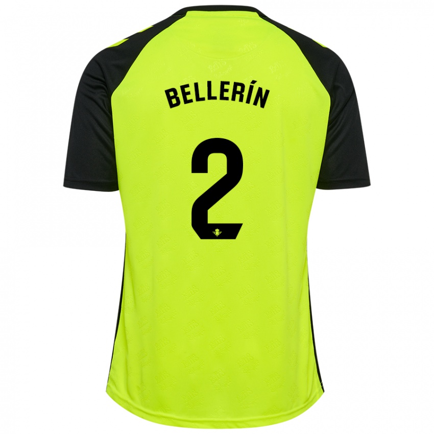 Mujer Camiseta Hector Bellerin #2 Amarillo Fluorescente Negro 2ª Equipación 2024/25 La Camisa México