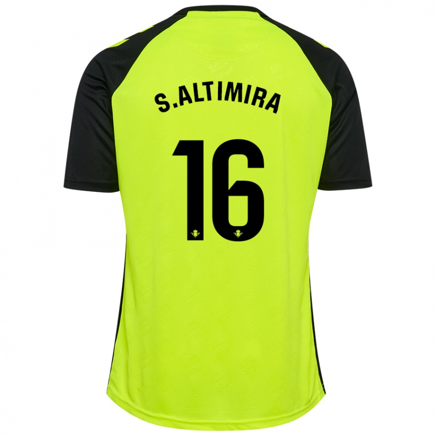 Mujer Camiseta Sergi Altimira #16 Amarillo Fluorescente Negro 2ª Equipación 2024/25 La Camisa México